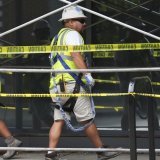 Swissstaffing doute d'un retournement de tendance pour l'embauche dans le secteur du bâtiment sur l'année en cours, espérant tout de même une atténuation du recul. KEYSTONE/AP/Nam Y. Huh
